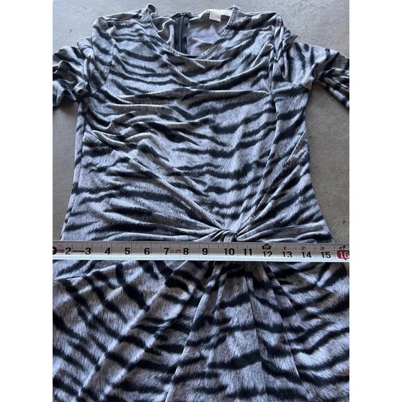 Michael Kors Sz XS Woman Black White Zebra Animal Print Cap Sleeve Dress Stretch - Picture 10 of 16